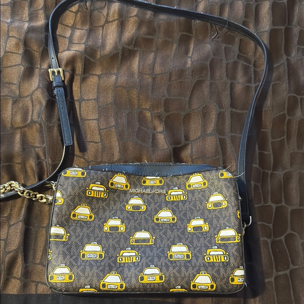 Michael Kors Brown and Yellow Crossbody Bag